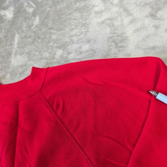 Vintage Hanes Sport Red Raglan Crewneck Sweatshirt Men XL Made in USA 90s Grunge - Picture 3 of 9